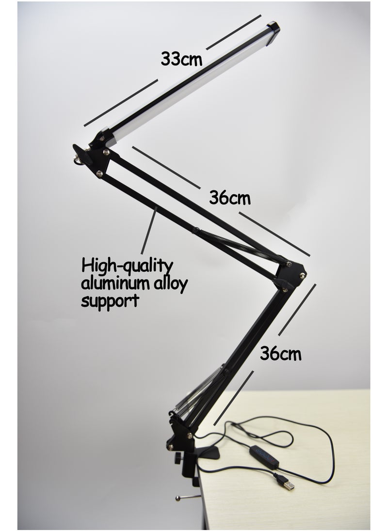 LED Desk Lamp Dimmable Metal Swing Arm