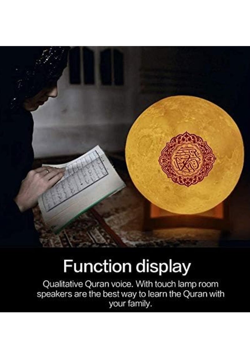 NEW 3D Quran Moon Speaker with Bluetooth u0026 Remote Control – Portable Night Light