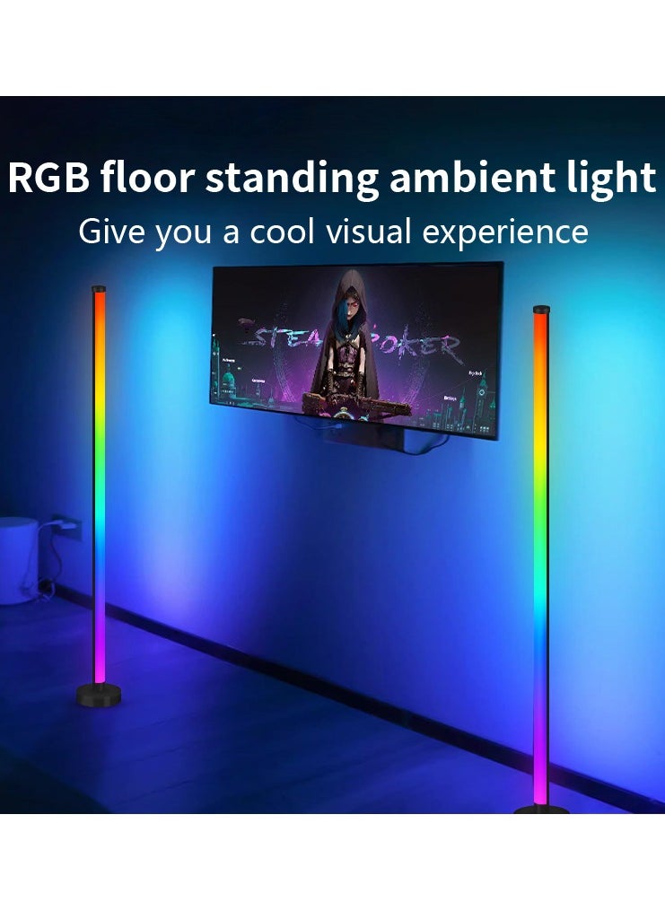 2 PCS LED Corner Lamp for Living Room - 10W Color Changing Lamp, Corner Floor Lamp with APP and Remote Control, RGB Corner Floor Lamp with Dimmable Music Sync Timer for Living Room, Bedroom, Gaming