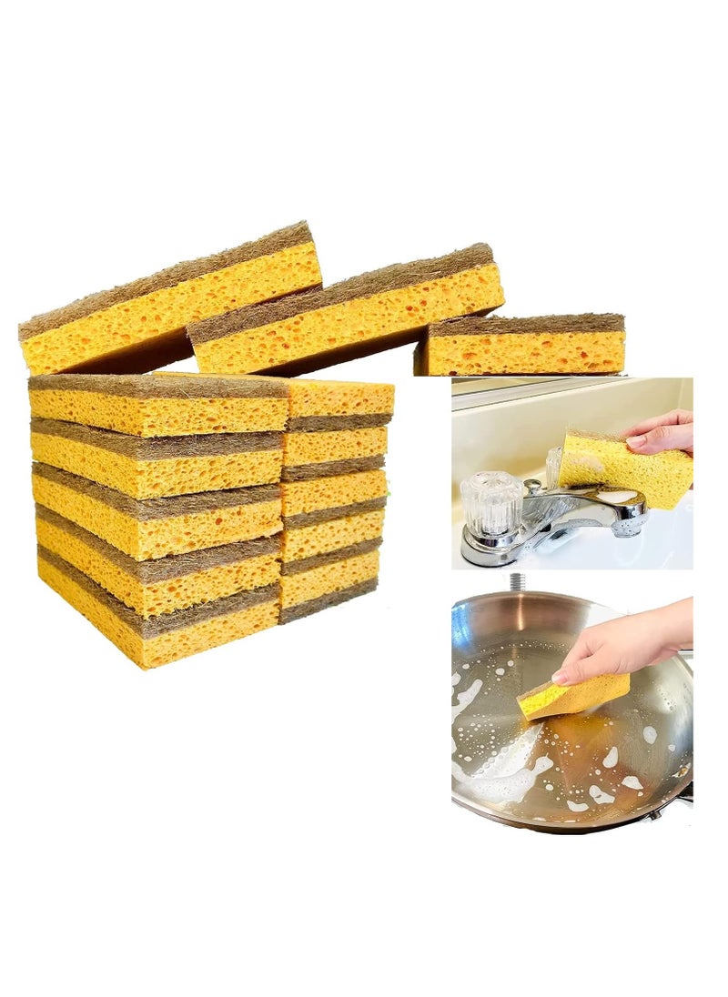 10-Pack Eco-Friendly Natural Kitchen Sponges, Biodegradable