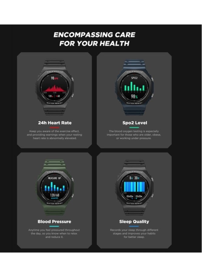Zeblaze Ares 2 1.09 inch Color Touch Screen 5ATM Waterproof Smart Watch Support Sleep Monitoring  Heart Rate Monitoring  Blood Pressure Monitoring  Multisports Mode