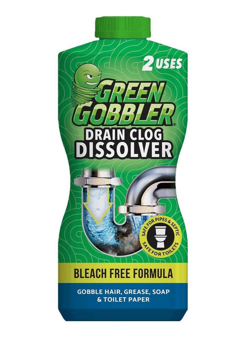 Green Gobbler Drain Clog Dissolver Drain Opener Cleaner Toilet Clog Remover 31 oz Bleach Free Formula