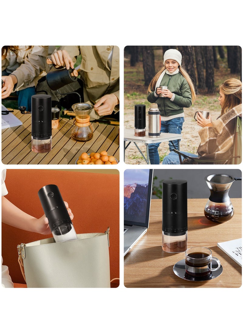 Portable Electric Coffee Grinder With External 38 Coarseness Adjustable, USb Rechargeable, Coffee Burr Grinder For Home Office Travel