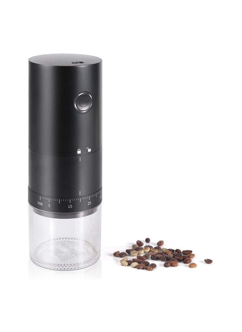 Portable Electric Coffee Grinder With External 38 Coarseness Adjustable, USb Rechargeable, Coffee Burr Grinder For Home Office Travel