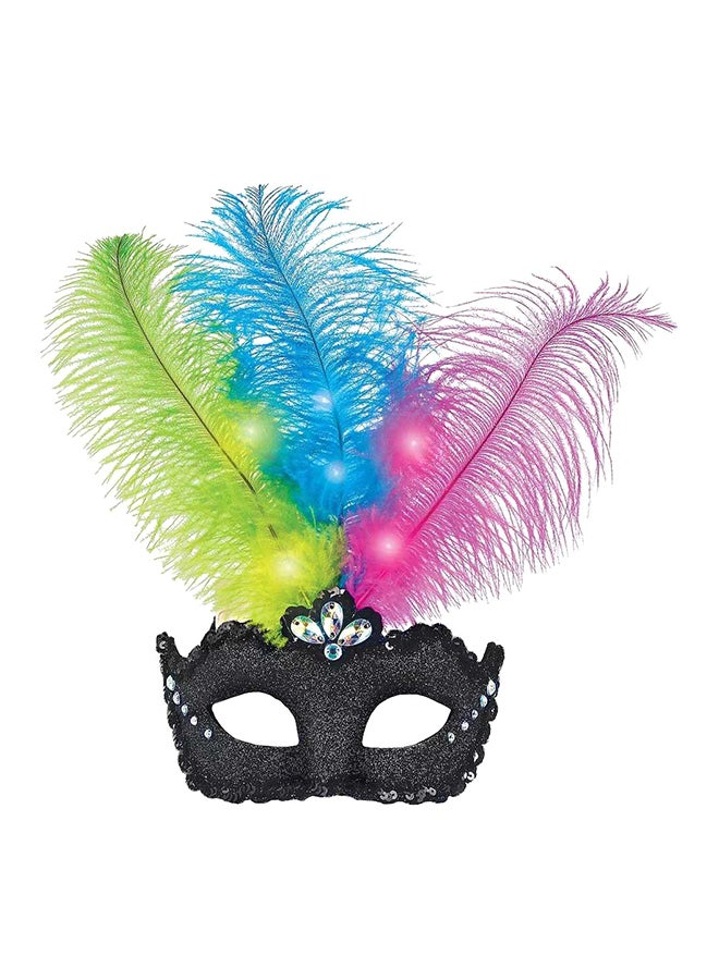 Adult Light-Up Feather Masquerade Mask