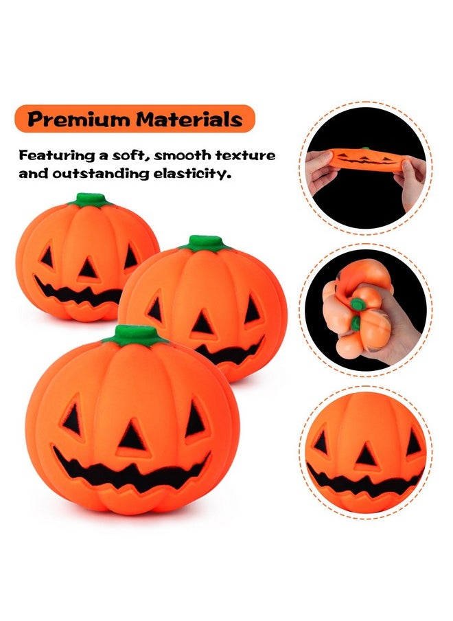 12Pcs Halloween Pumpkins Stress Balls, 2 Inch Halloween Goodie Bag Fillers Fidget Toys For Halloween School Carnival Reward