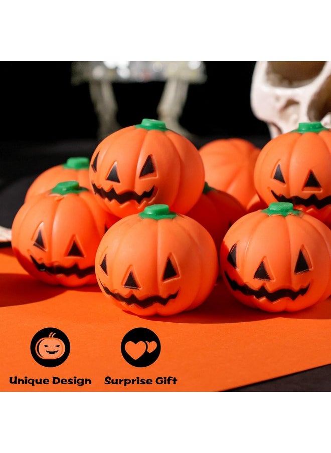 12Pcs Halloween Pumpkins Stress Balls, 2 Inch Halloween Goodie Bag Fillers Fidget Toys For Halloween School Carnival Reward