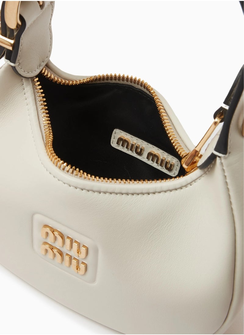 MIU Leather hobo bag shoulder