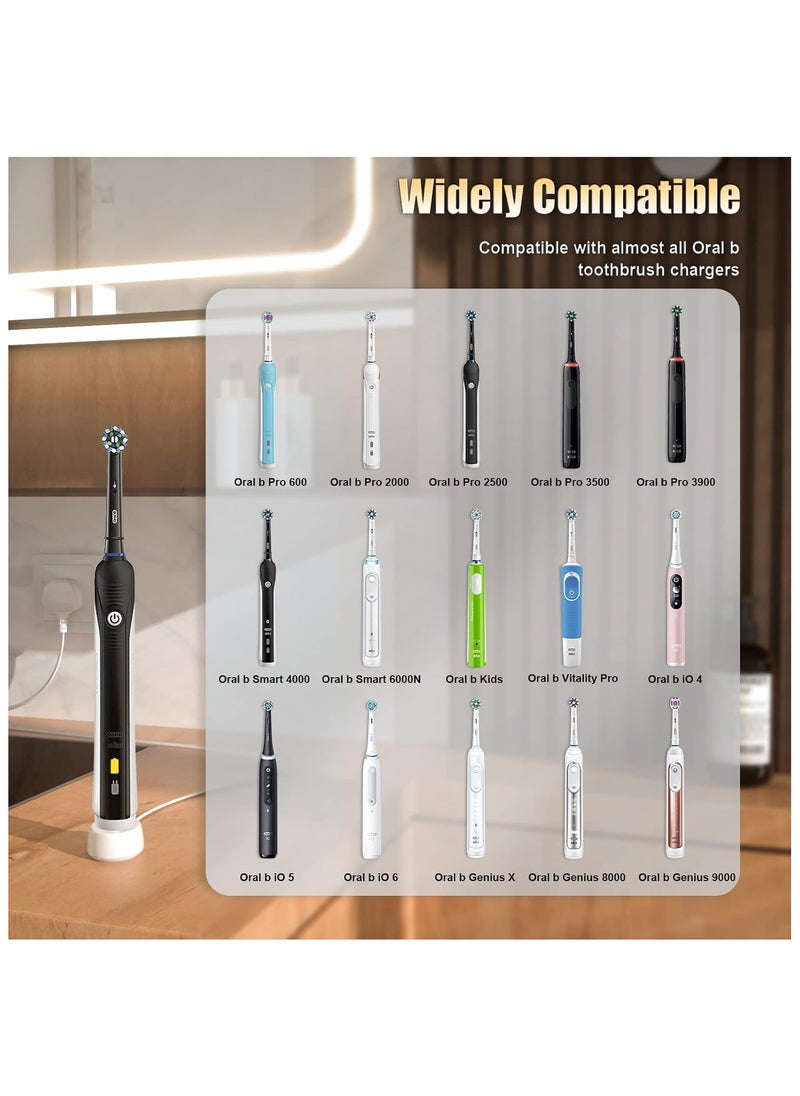 For Oral B Electric Toothbrush Charger Type 3757 Chargers for Oral B Pro 1 650 Pro 2 2500 Pro 3 3500 Smart 4 6 iO 4 5 6 Kids Vitality Genius X 8000 Toothbrushes Charging Adapter UK Plug