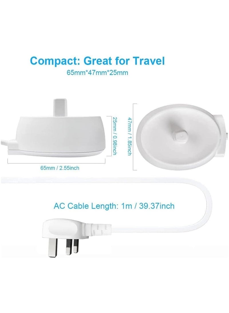 For Oral B Electric Toothbrush Charger Type 3757 Chargers for Oral B Pro 1 650 Pro 2 2500 Pro 3 3500 Smart 4 6 iO 4 5 6 Kids Vitality Genius X 8000 Toothbrushes Charging Adapter UK Plug