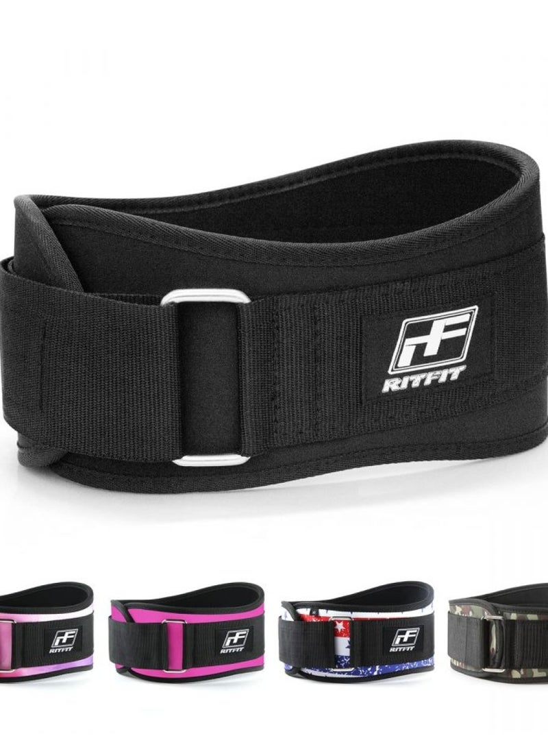 RitFit Weight Lifting Belt - Great for Squats, Clean, Lunges, Deadlift, Thrusters - Men and Women - 6 Inch - Multiple Color Choices - Firm & Comfortable Lumbar Support