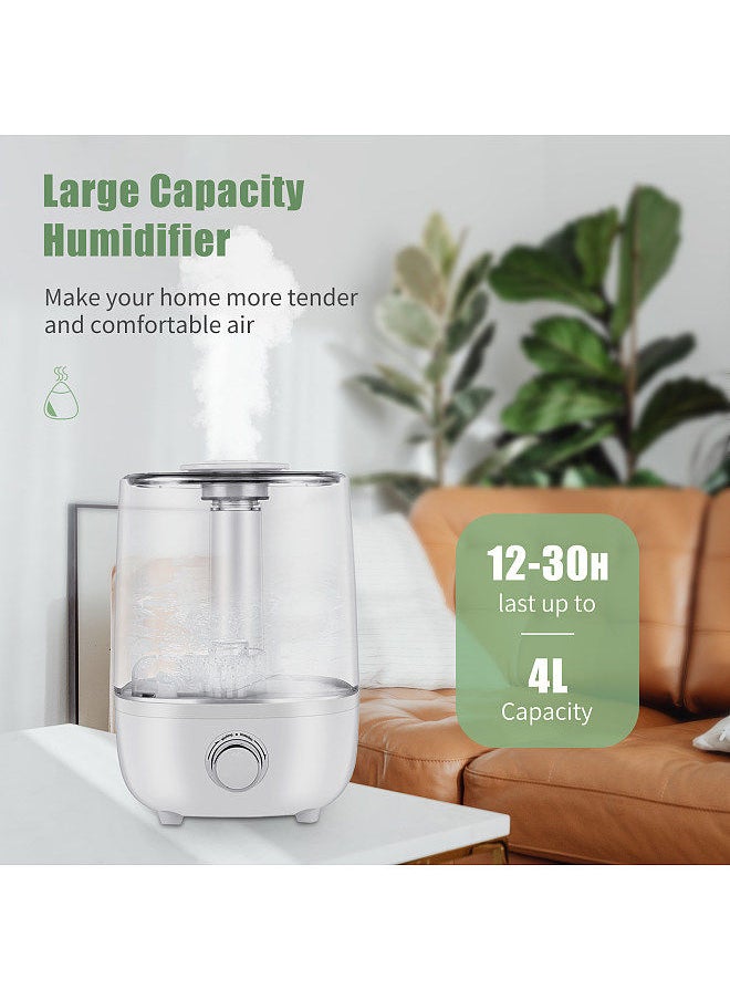 4L Humidifiers for Bedroom Ultrasonic Air Humidifiers Aroma Diffuser with Extra Hose Nozzle Ultra Quiet Auto Shut Off