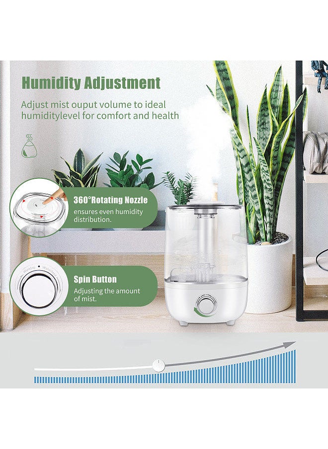 4L Humidifiers for Bedroom Ultrasonic Air Humidifiers Aroma Diffuser with Extra Hose Nozzle Ultra Quiet Auto Shut Off