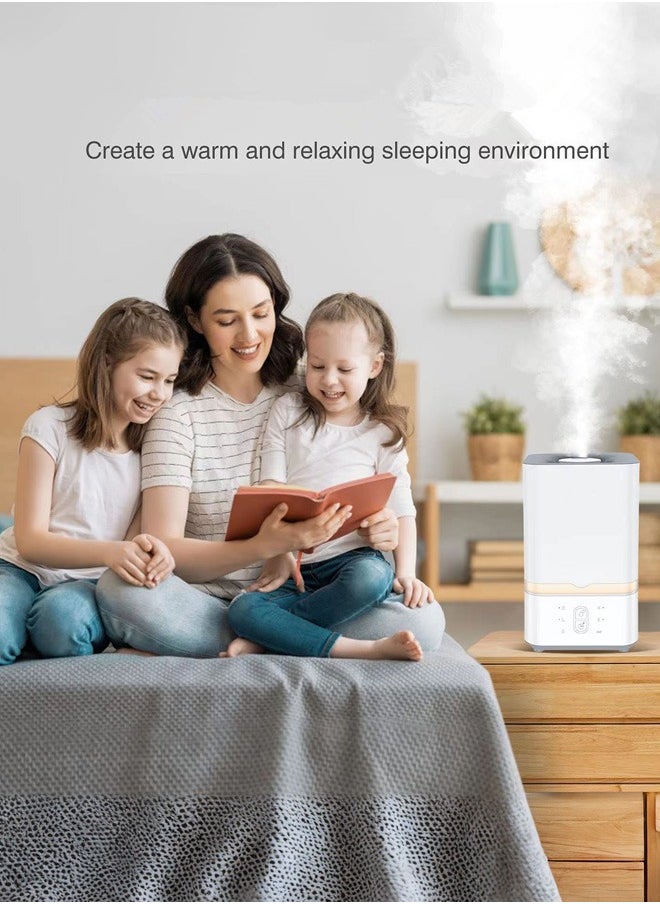 6L Humidifier for Bedroom, Air Humidifiers,Single Room Humidifier Ultrasonic Large Capacity, Mist Level Control, Cool Mist Humidifier, Quiet Sleep Mode, Large Room Humidifiers with Timer and Night Light, Lower Noise