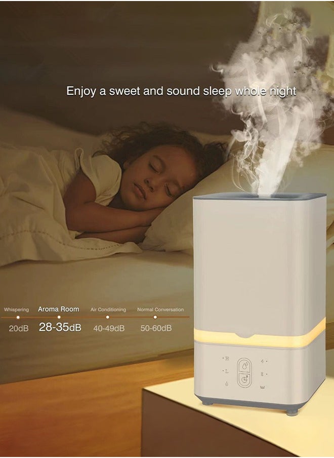 6L Humidifier for Bedroom, Air Humidifiers,Single Room Humidifier Ultrasonic Large Capacity, Mist Level Control, Cool Mist Humidifier, Quiet Sleep Mode, Large Room Humidifiers with Timer and Night Light, Lower Noise