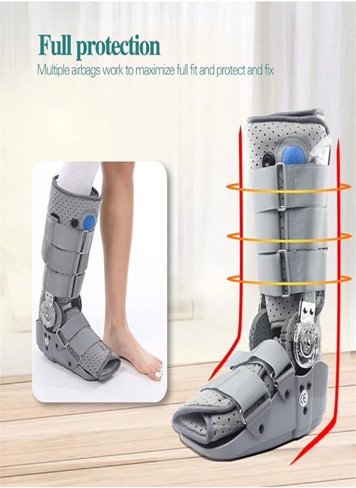 Upgraded adjustable inflatable walking boot, ankle fracture boot with adjustable chuck, one-piece injection molded sole, more stable, suitable for ankle/foot fracture, sprain, injury, protection, recovery, rehabilitation