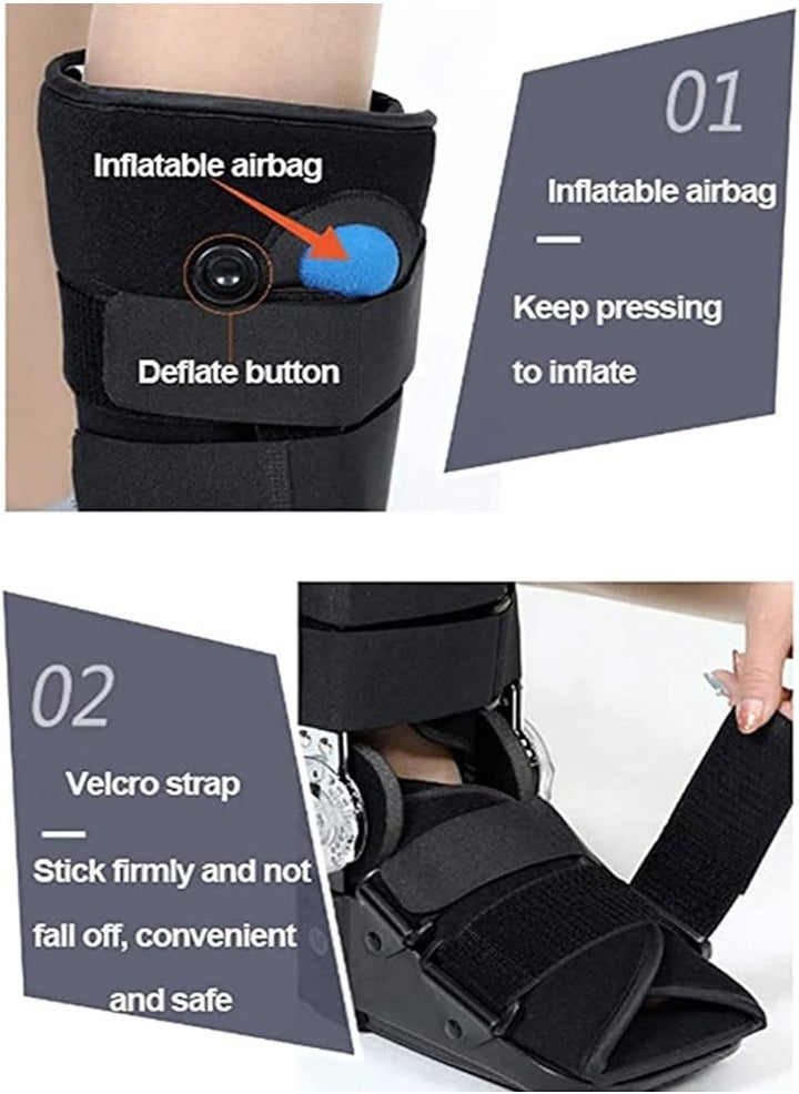 Upgraded Adjustable Chuck Plantar Fasciitis Fracture Boots, Ultralight Adjustable Achilles Tendonitis Rest Splint for Foot Drop Correction Braces, Unisex, Suitable for Left and Right Foot