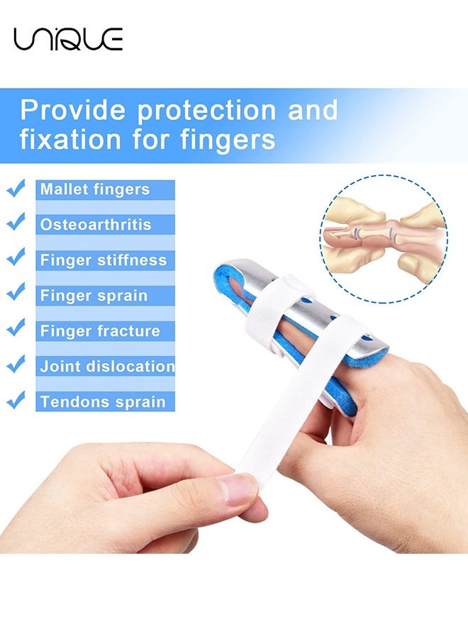 Finger Splint, 3PCS Finger Support Brace Finger Stabilizer for Broken Fingers Straightening Arthritis Knuckle Immobilization,Blue(3 Size)