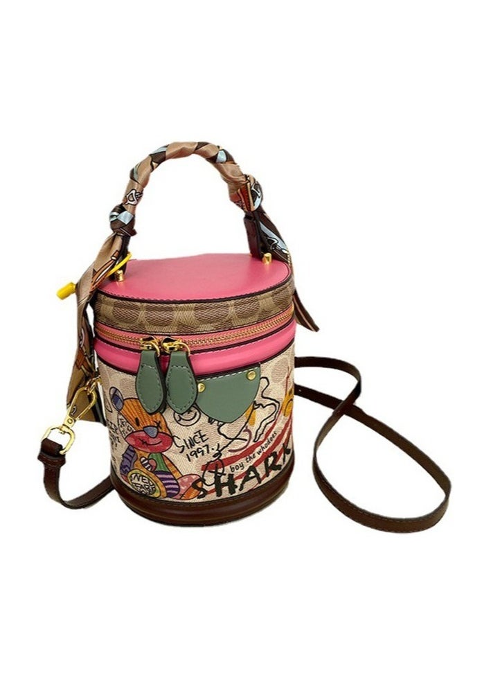 Woman Aquarius Bag Crossbody Bag Colour:Pink Colour:White