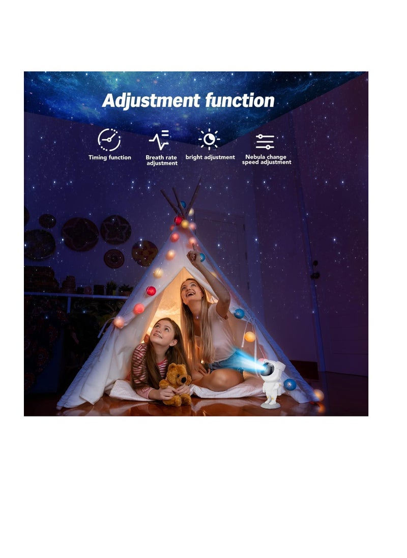 Star Projector Night Light with Timer, Remote Control and 360°Adjustable Design, Astronaut Nebula Galaxy Night Light Projector for Children Adults Baby Bedroom, Party Room and Game Room