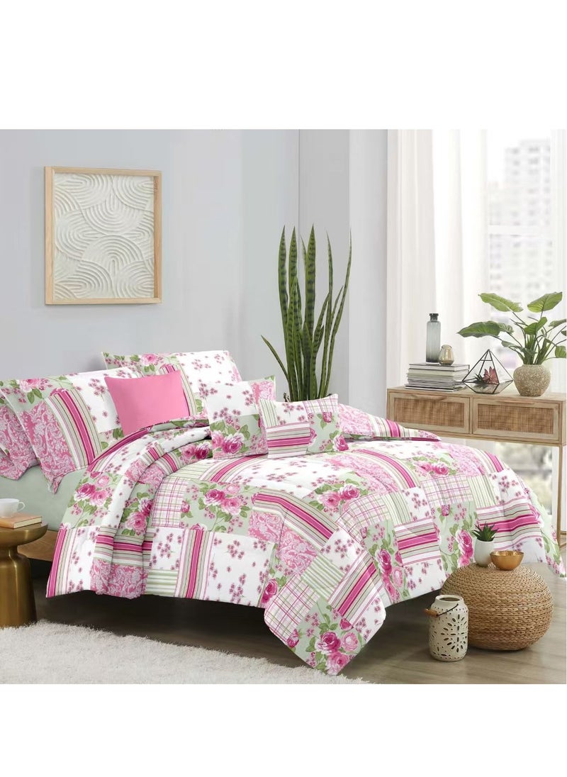 4PCS Comforter Set – 1 Comforter (220x240cm), 1 Bed Sheet (230x250cm), 2 Pillow Cases (50x70+5cm) – Soft & Cozy Bedding Set