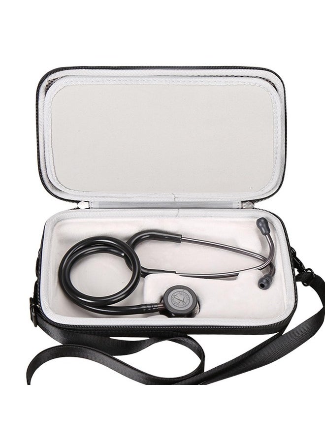 Stethoscope Case With Grooved, Suitable For 3M Littmann Classic Iii Stethoscope, Extra Room For Medical Bandage, Scissors And Led Penlight, Black, Case Only