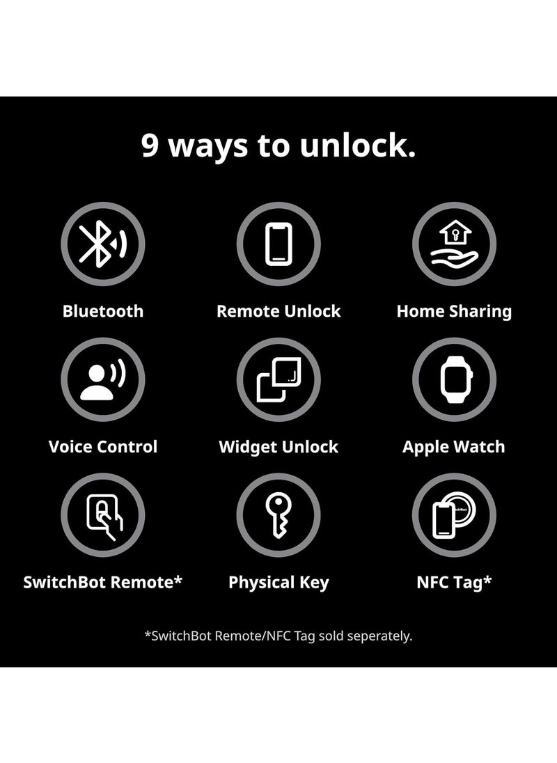 SwitchBot Smart Lock Pro, Keyless Entry Door Lock, Smart Door Lock Front Door, Electronic Smart Deadbolt, Fits Your Existing Deadbolt in Minutes, Add SwitchBot Hub2 to Support Matter, Alexa and Google