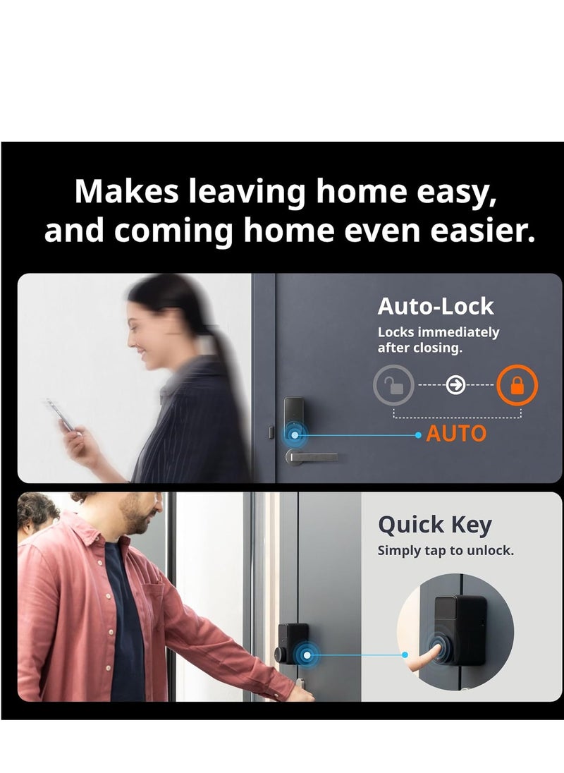 SwitchBot Smart Lock Pro, Keyless Entry Door Lock, Smart Door Lock Front Door, Electronic Smart Deadbolt, Fits Your Existing Deadbolt in Minutes, Add SwitchBot Hub2 to Support Matter, Alexa and Google