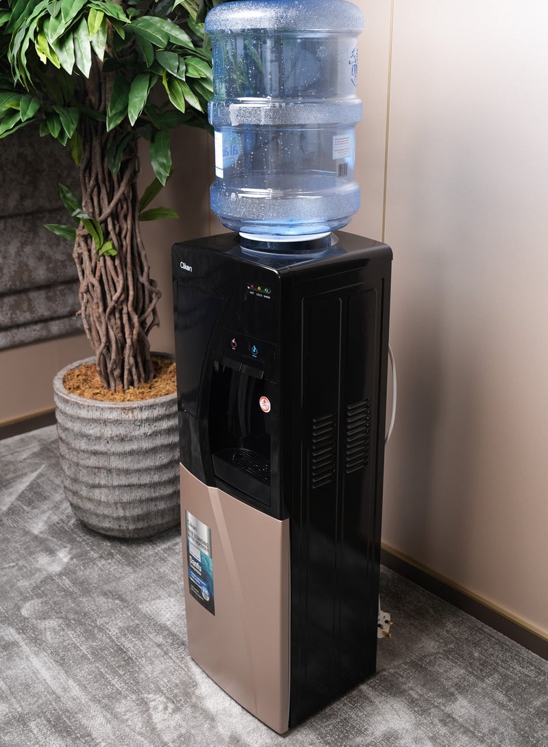 2-Tap Water Dispenser With High-Efficiency Danfu Compressor – Hot & Cold Water Dispenser,2 Years Warranty CK4058 Black/Light Brown