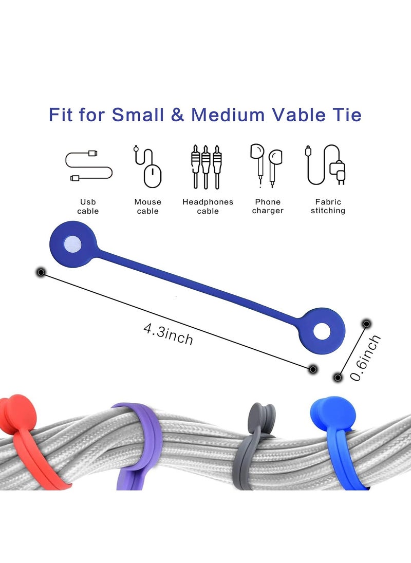 5 Pieces Magnetic Cable Ties Reusable Silicone Magnetic Cable Ties for Cable Clips Wire Harness and Organizing, Fixing Things, Bookmarks, Fridge Magnets