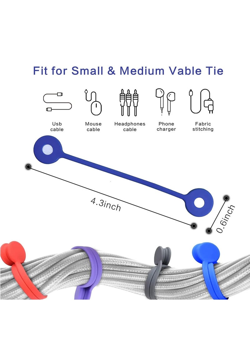 5 Pieces Magnetic Cable Ties Reusable Silicone Magnetic Cable Ties for Cable Clips Wire Harness and Organizing, Fixing Things, Bookmarks, Fridge Magnets