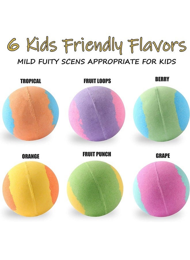 6PC Bath Bomb for Kids with Surprise Heroes Toys Inside, Safe Natural&NON-TOXIC Bubble Bath Bomb, Bath Bomb Gifts Set for Kids