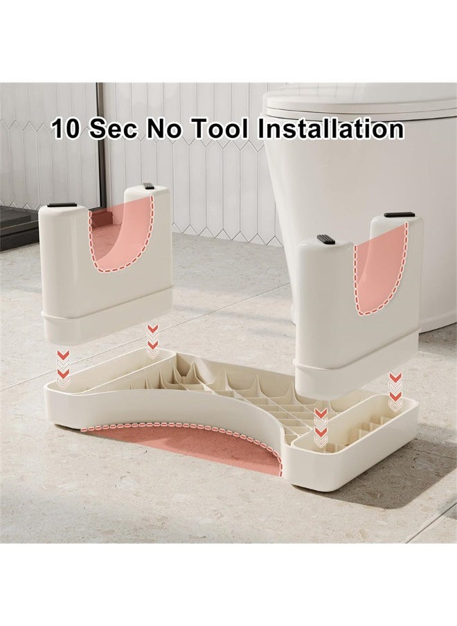 Toilet Squat Stool, 1 Pack Squatting Toilet Stool Portable Plastic Potty Stool Non Slip Toilet Squat Stool for Bathroom, 40 x 21 x 17 cm