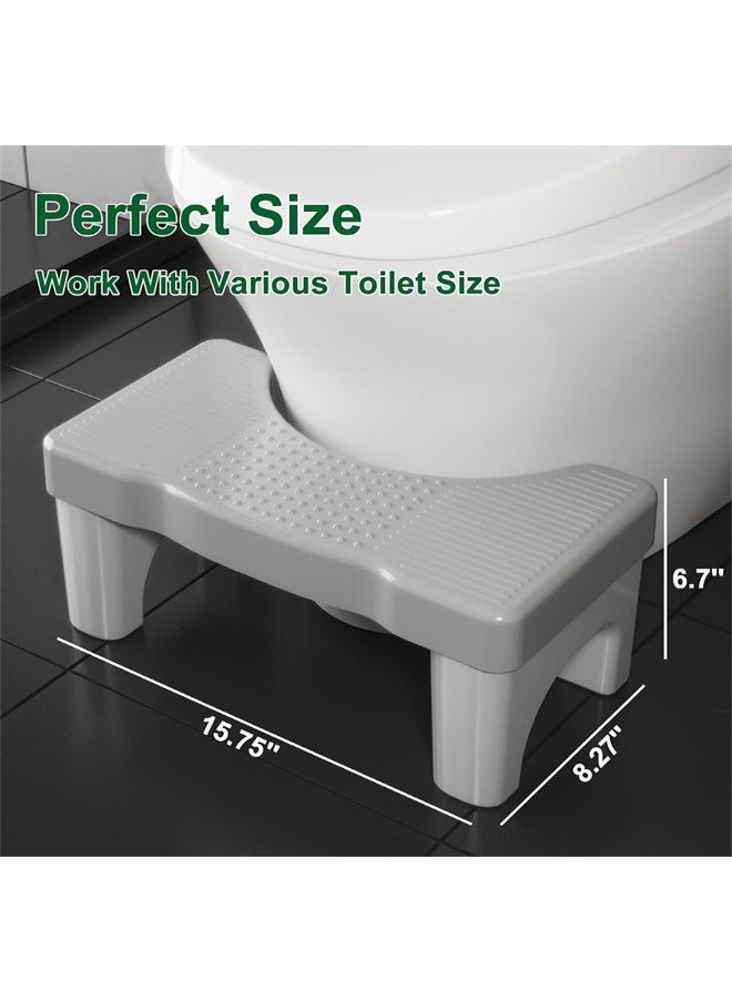 Toilet Squat Stool, 1 Pack Squatting Toilet Stool Portable Plastic Potty Stool Non Slip Toilet Squat Stool for Bathroom, 40 x 21 x 17 cm