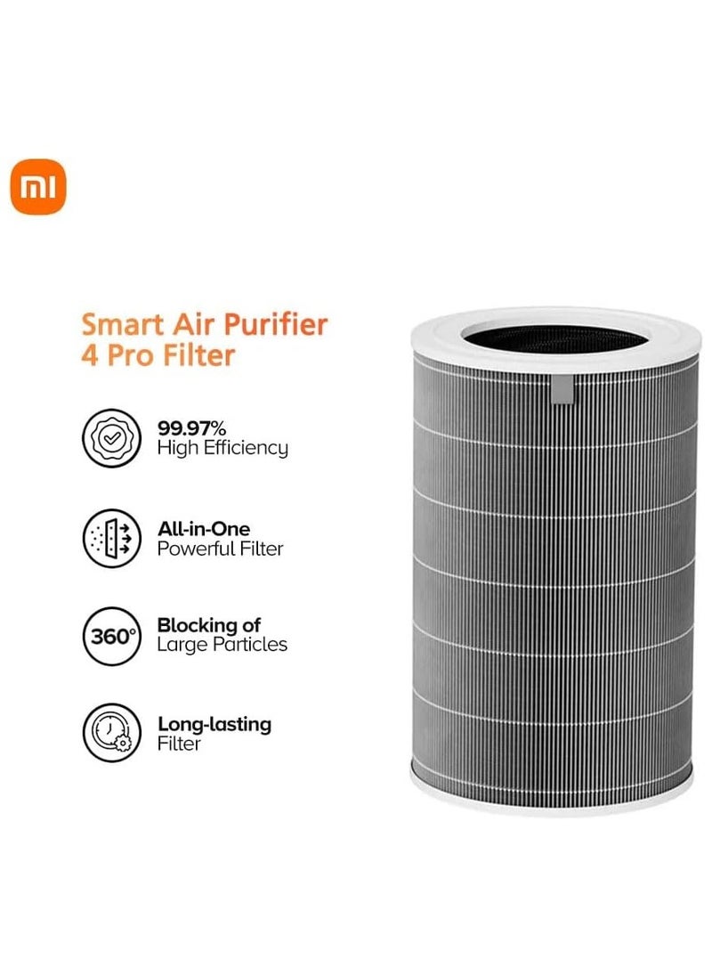 Xiaomi Air Purifier Replacement Filter for 3H&3C with Activated Carbon 360 Integrated Triple-Layer High-Efficiency H13 Grade, GREY