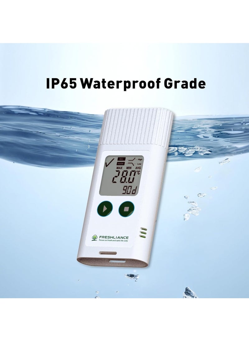 USB Temperature Humidity Data Logger, Reuseable Temperature Humidity Recorder with PDF or CSV Report, Digital Refrigerator Thermometer Hygrometer for 35000 Points High Accuracy, TagPlus-TH