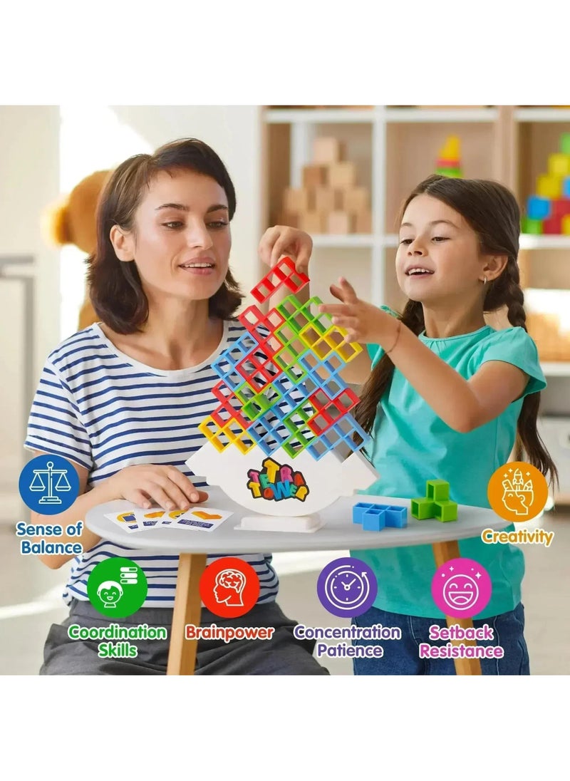 48 Pcs Fun Balance Stacking Building Blocks Board Game for Kids Adults Friends Team Dorm Family Game Night and Partie Gifts