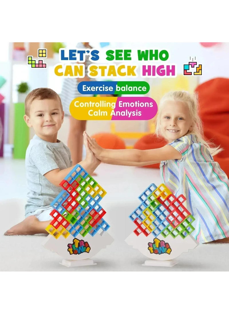 48 Pcs Fun Balance Stacking Building Blocks Board Game for Kids Adults Friends Team Dorm Family Game Night and Partie Gifts