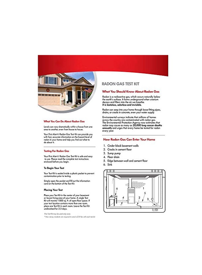 Radon Gas Test Kit White/Red