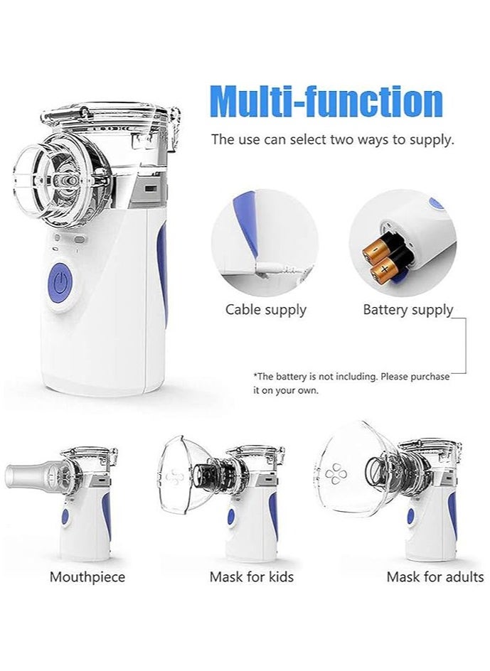 Handheld Mesh Nebulizer Automatic Inhalators for Adults and Children Mini Ultrasonic Humidifier for Home and Travel Use Mesh Inhalators with Masks and Mouthpieces