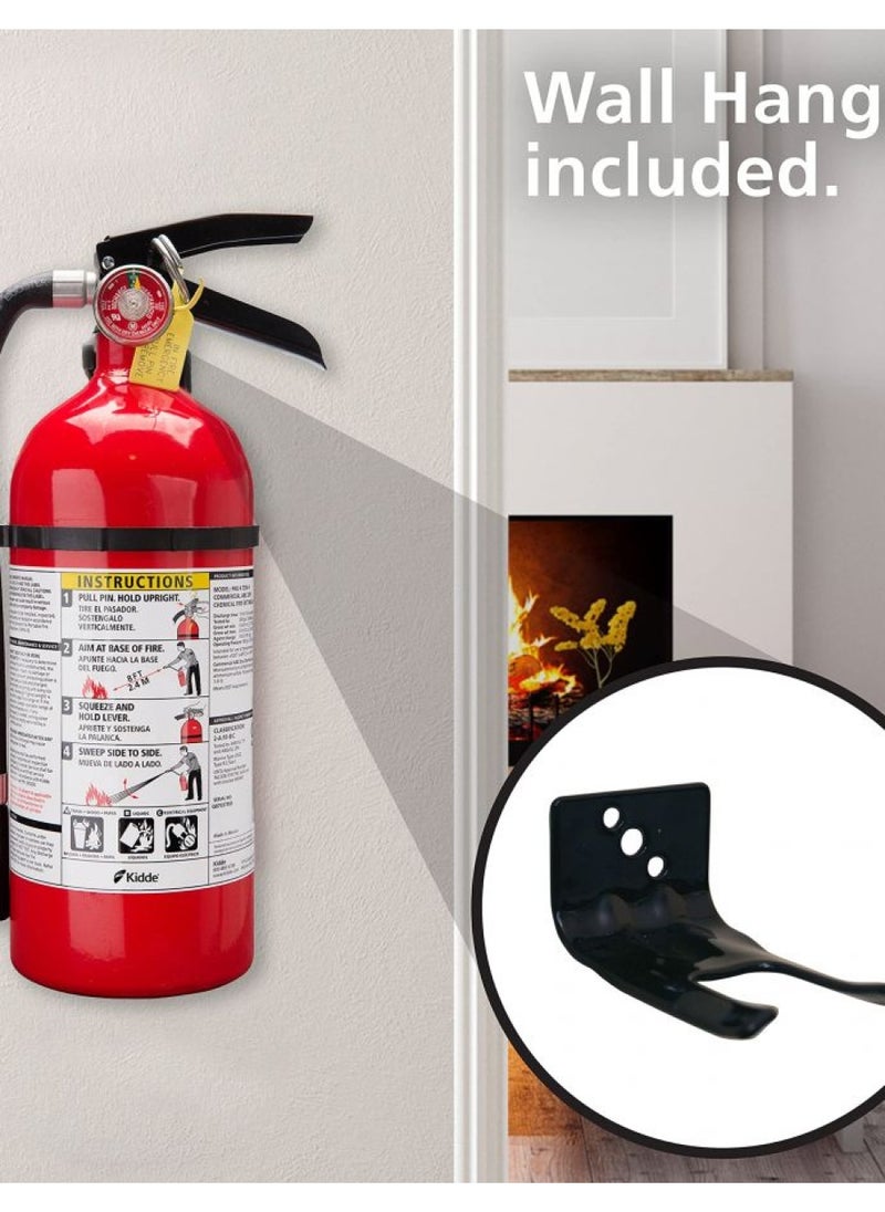 Kidde Pro 210 2A:10-B:C Fire Extinguisher, Rechargeable, Multi-Purpose for Home & Office, 4 lbs., Mounting Bracket Included , Red