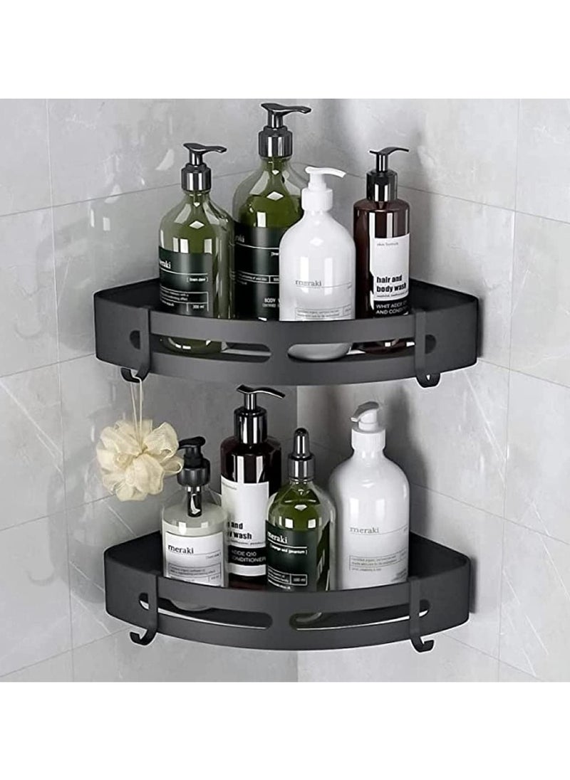 Trendify Bathroom Shelf, Pack of 2, Shower Caddy, No-Drill Bathroom Organizer, Lightweight Aluminum, Self-Adhesive Wall-Mounted Corner Shelf, Bathroom Rack.