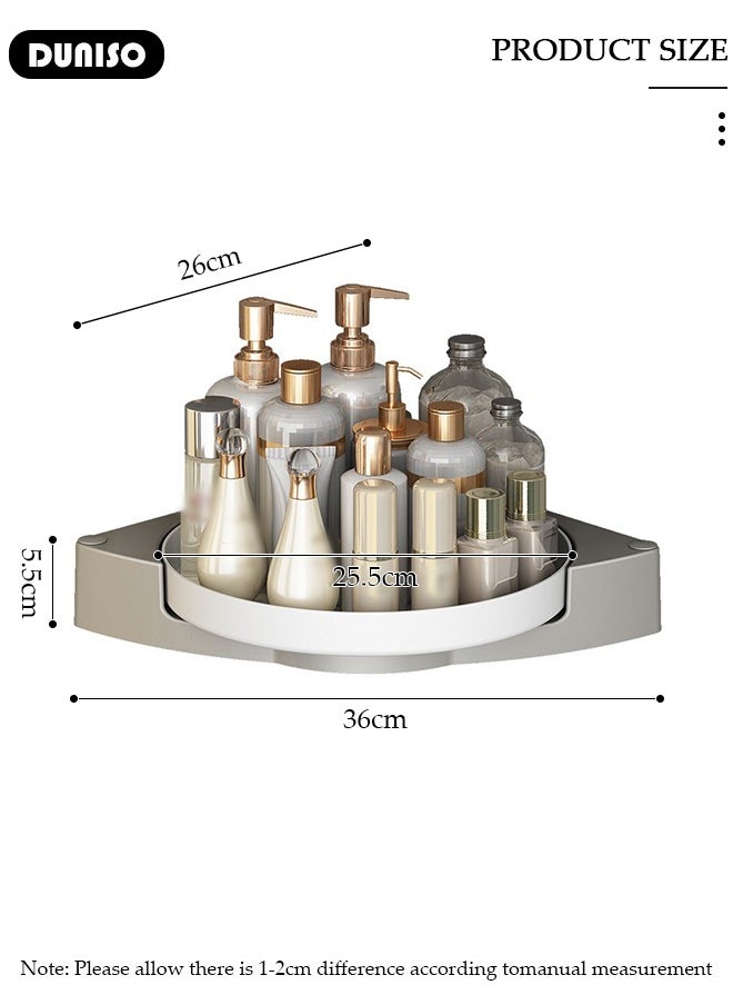 Corner Shower Caddy, Removable Shower Organizer, 360° Rotating Corner Shower Shelf, Rustproof Bath Storage Basket, No Drilling Wall Mounted Shelves for Bathroom, Dorm and Kitchen