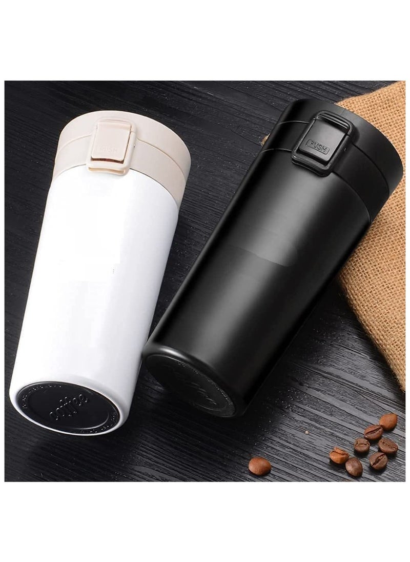 Insulated Travel Coffee Mug with Lid, Coffee Mug Double Wall Stainless Steel Tumbler Vacuum Flask Bottle Thermo Tea Mug