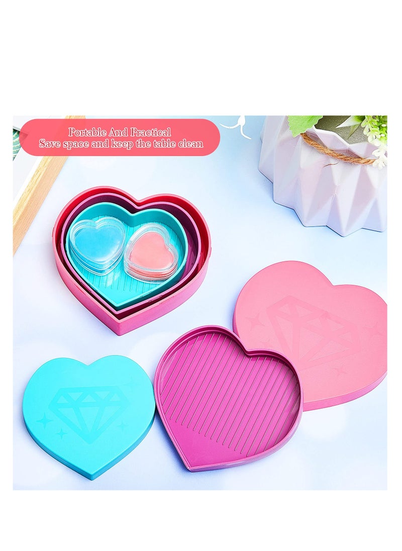 Diamond Painting Kit for Kids, Heart-Shaped Trays, Diamond Art Pens and Resin Tools for DIY Crafts