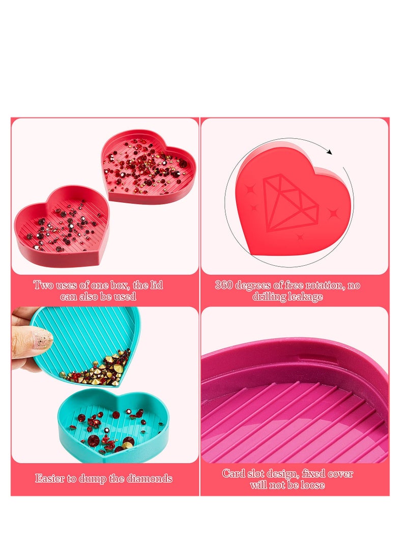 Diamond Painting Kit for Kids, Heart-Shaped Trays, Diamond Art Pens and Resin Tools for DIY Crafts