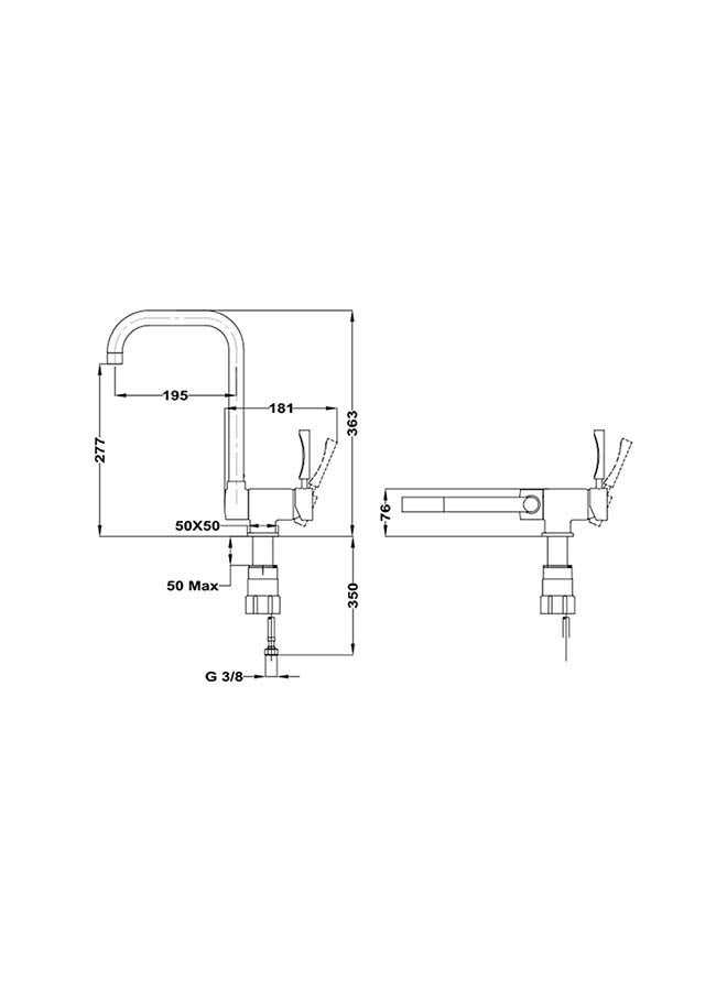 Mtp 984 Under Window Sink Mixer With Swivel Spout Chrome 1cm