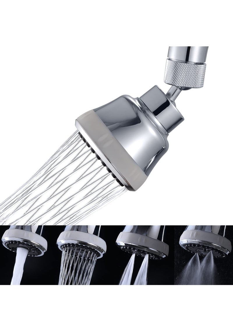 Faucet Aerator Faucet Sprayer Attachment, Kitchen Faucet Head Replacement with 4 Spray Modes, 360° Swivel Faucet Extender Anti-Splash Sink Sprayer Faucet Nozzle Head (Diamond, Silver)