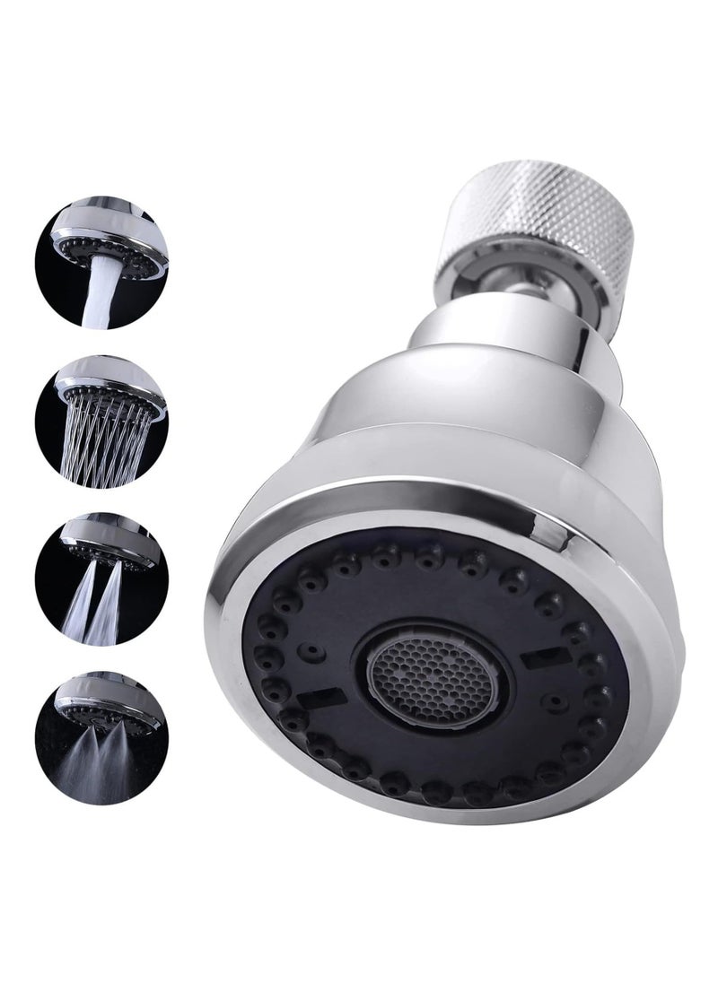 Faucet Aerator Faucet Sprayer Attachment, Kitchen Faucet Head Replacement with 4 Spray Modes, 360° Swivel Faucet Extender Anti-Splash Sink Sprayer Faucet Nozzle Head (Diamond, Silver)