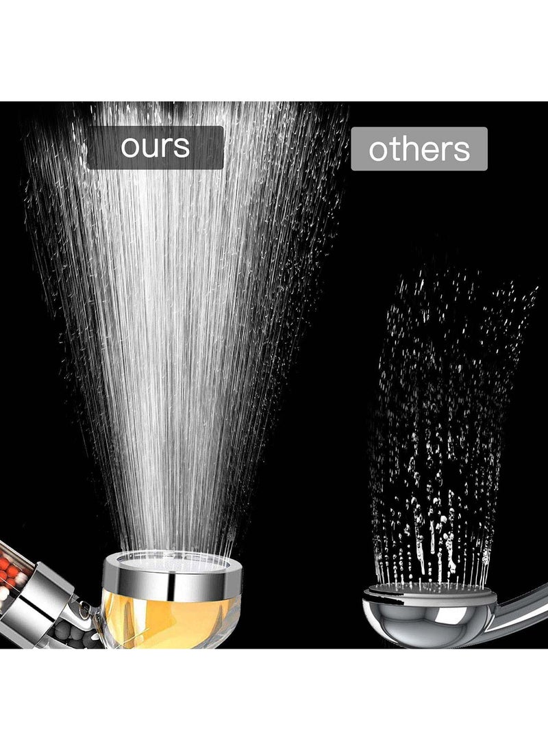 Shower Head Filter Vitamin C Shower Infuser Hard Water Softener Chlorine And Fluoride Shower Filter Water Purifying Filtered Shower Head With Beads Helps Dry Skin And Hair Loss With 3 Random Replacement Balms
